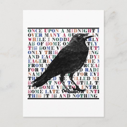 Raven Poem Edgar Allan Poe Briefkaart (Voorkant)