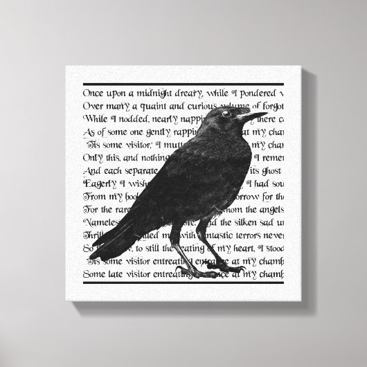 Raven Poem Edgar Allan Poe Canvas Afdruk (Voorkant)