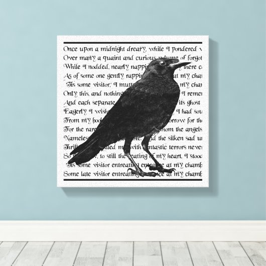 Raven Poem Edgar Allan Poe Canvas Afdruk (Insitu (Houten vloer))