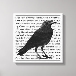Raven Poem Edgar Allan Poe Canvas Afdruk