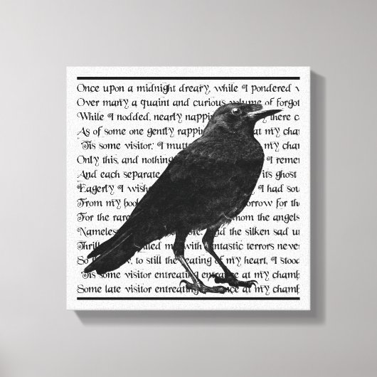 Raven Poem Edgar Allan Poe Canvas Afdruk (Voorkant)