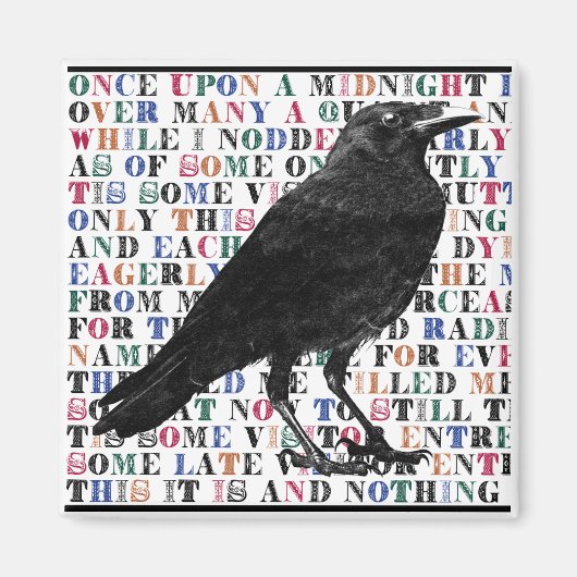 Raven Poem Edgar Allan Poe Magneet (Voorkant)
