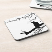 Raven Ravenware Black Bird Silhouette Drankjes Onderzetter (Linkerzijde)