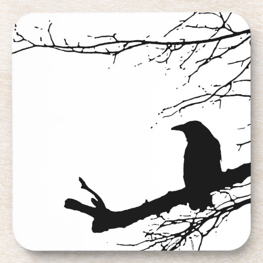 Raven Ravenware Black Bird Silhouette Drankjes Onderzetter (Voorkant)