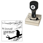 Raven Return Address Stamp Rubberstempel (Gestempeld)