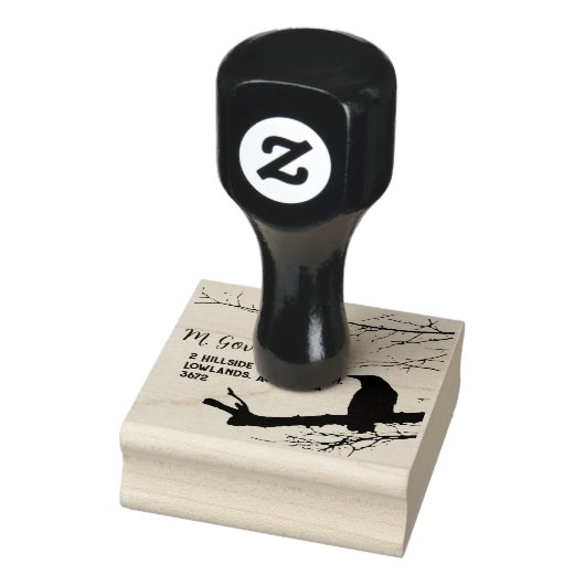 Raven Return Address Stamp Rubberstempel (Stempel)