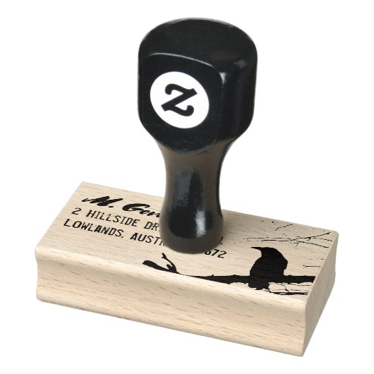 Raven Return Address Stamp Rubberstempel (Stempel)
