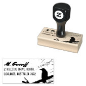 Raven Return Address Stamp Rubberstempel (Gestempeld)