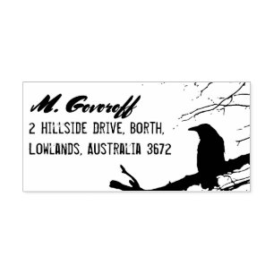 Raven Return Address Stamp Rubberstempel