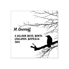Raven Return Address Stamp Rubberstempel