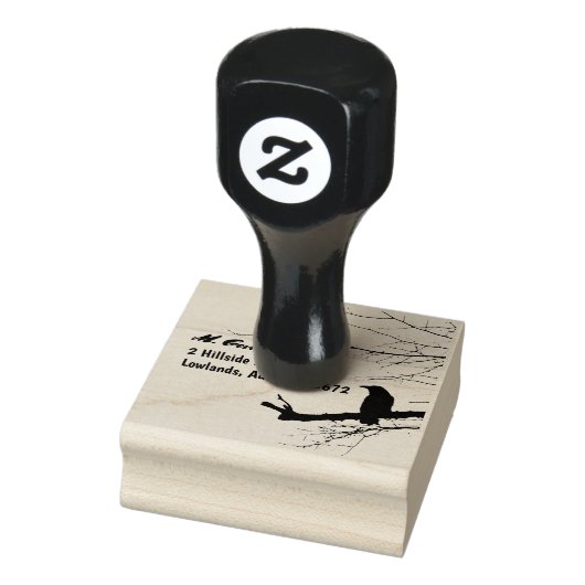 Raven Return Address Stamp Rubberstempel (Stempel)