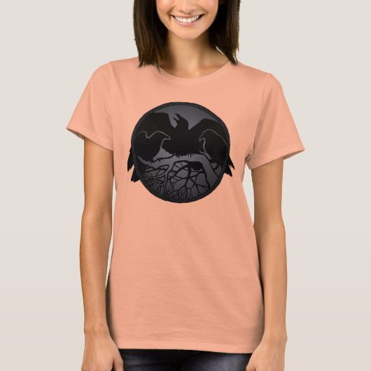 Raven Ringer Shirt Raven Women's Crow Art Shirten (Voorkant)