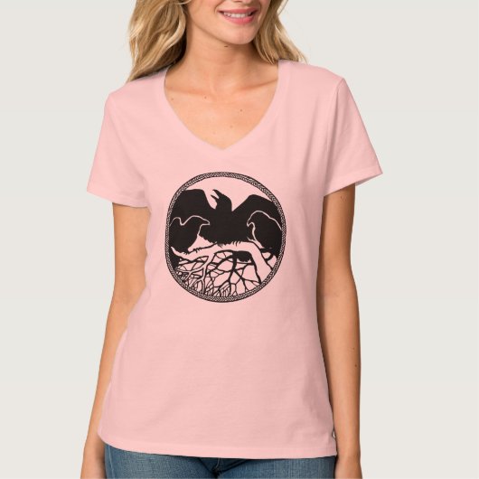 Raven Ringer Shirt Raven Women's Crow Art Shirten (Voorkant)