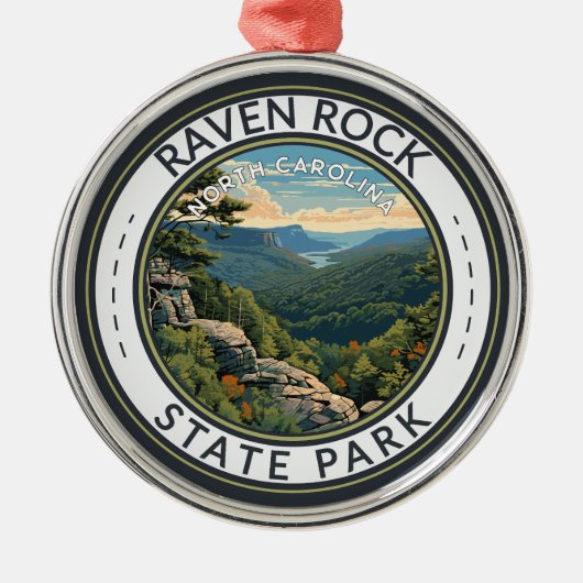 Raven Rock State Park North Carolina Reisbadge Metalen Ornament (Voorkant)