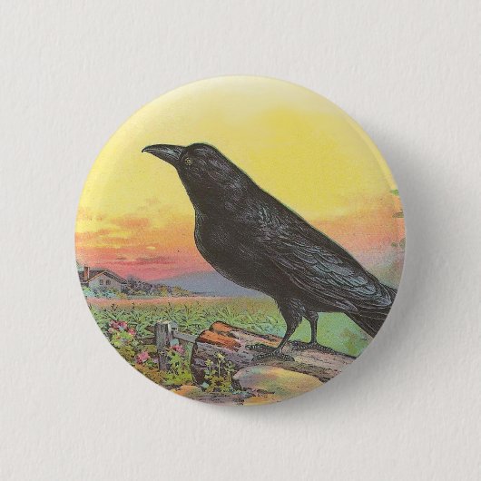 Raven Ronde Button 5,7 Cm (Voorkant)