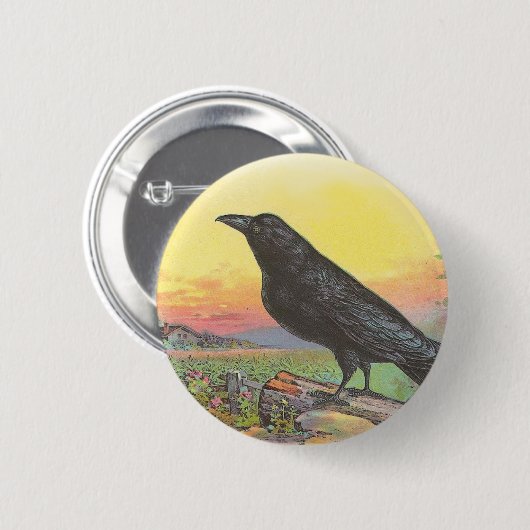 Raven Ronde Button 5,7 Cm (Voorkant /achterkant)
