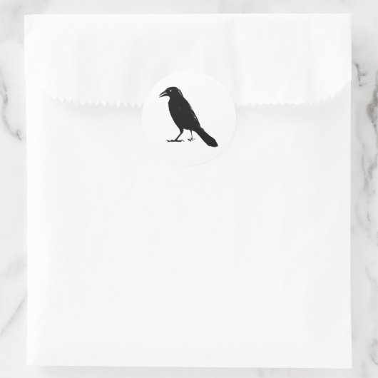 Raven Ronde Sticker (Tas)