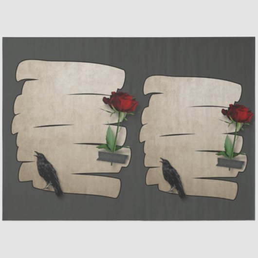 Raven Roos Papier, 20x30 decoupage Tissuepapier (Voorkant)