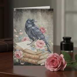 Raven & Roses - Vintage Floral Notitiekaartje