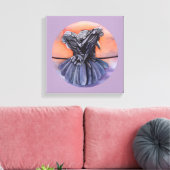 Raven Ruffling Feathers Roosting Crow Bird Art Canvas Afdruk (Insitu (Woonkamer))