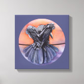 Raven Ruffling Feathers Roosting Crow Bird Art Canvas Afdruk (Voorkant)