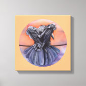 Raven Ruffling Feathers Roosting Crow Bird Art Canvas Afdruk (Voorkant)