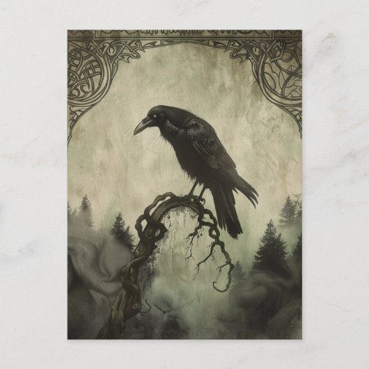 Raven Samhain Halloween Wenskaart Feestdagenkaart (Voorkant)