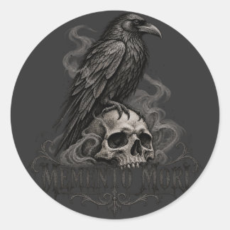 Raven Schedel Aandenken Ronde Sticker