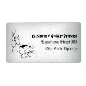 Raven, schedel en  hoek Gotische bruiloft Etiket (Voorkant)