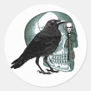 Raven schedel en skelet belangrijkste Stickers