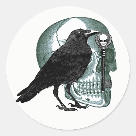 Raven schedel en skelet belangrijkste Stickers (Voorkant)