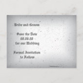 Raven schedel Halloween Gothic bruiloft Save the D Aankondigingskaart (Achterkant)