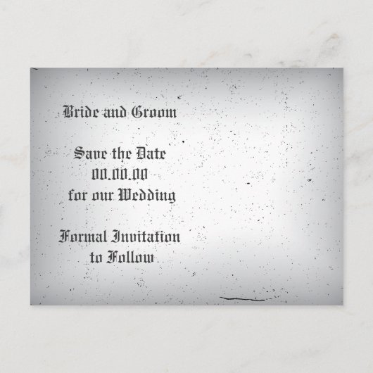 Raven schedel Halloween Gothic bruiloft Save the D Aankondigingskaart (Achterkant)