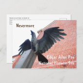 Raven Sculpture, Edgar Allan Poe Home Briefkaart (Voorkant / Achterkant)
