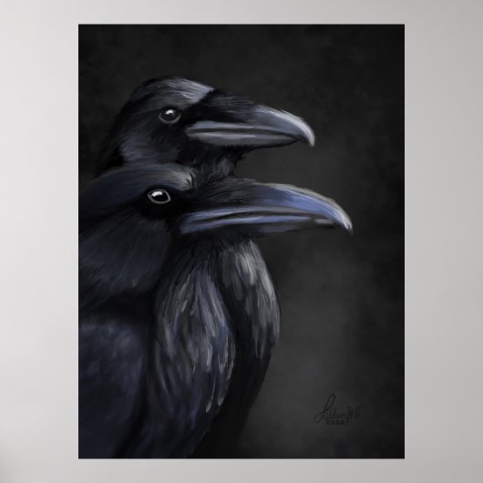 Raven Shadows: Mystiek Duo in Noir Poster (Voorkant)