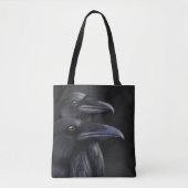 Raven Shadows: Mystiek Duo in Noir Tote Bag (Voorkant)
