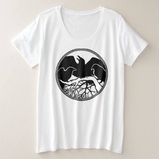 Raven Shirt Plus Grootteklasse Ronde Kunst T-Shirt (Design voorkant)