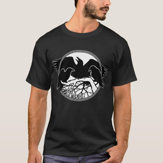 Raven Shirten Raven Cool Crow Bird Art T-shirt (Voorkant)