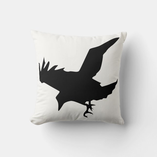 Raven Silhouet Kussen (Voorkant)