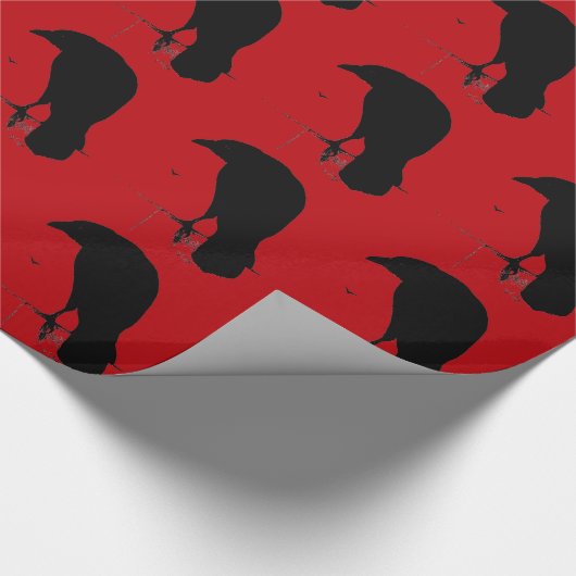  Raven Silhouette Black Ravens Crows Cadeaupapier (Hoek)