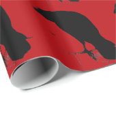 Raven Silhouette Black Ravens Crows Cadeaupapier (Rol Hoek)