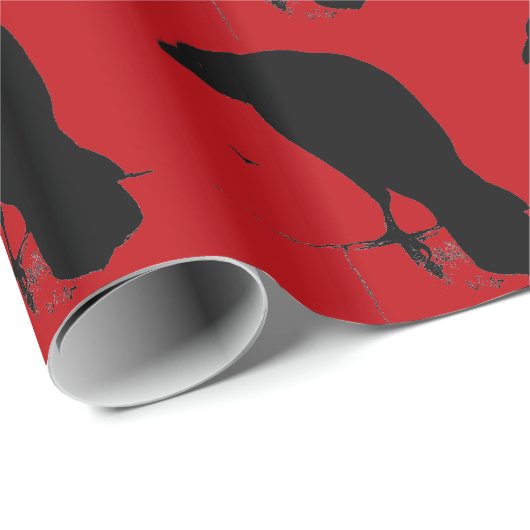  Raven Silhouette Black Ravens Crows Cadeaupapier (Rol Hoek)