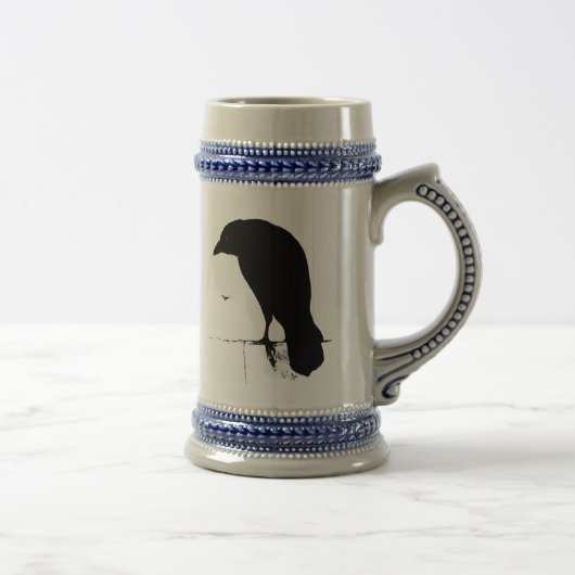 Raven Silhouette -  Gothic Ravens & Crows Bierpul (Rechts)