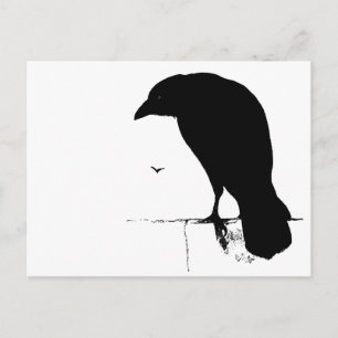 Raven Silhouette -  Gothic Ravens & Crows Briefkaart