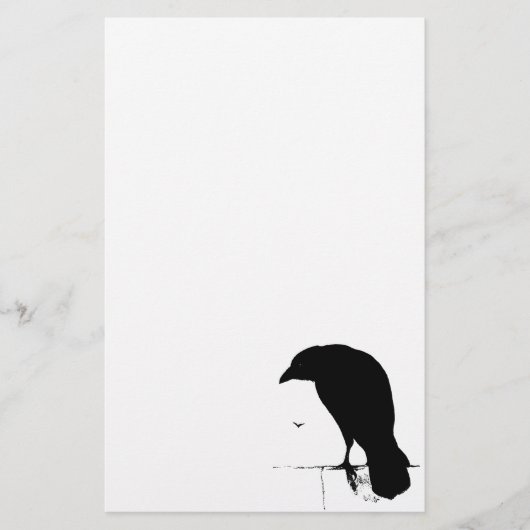Raven Silhouette - Gothic Ravens & Crows Briefpapier (Voorkant)
