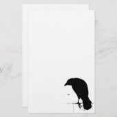 Raven Silhouette - Gothic Ravens & Crows Briefpapier (Voorkant / Achterkant)