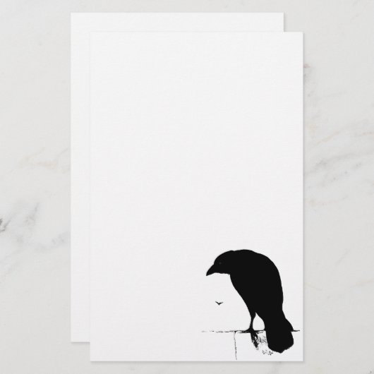 Raven Silhouette -  Gothic Ravens & Crows Briefpapier (Voorkant / Achterkant)