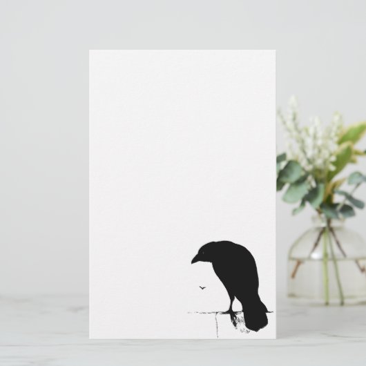 Raven Silhouette -  Gothic Ravens & Crows Briefpapier (Staand voorkant)