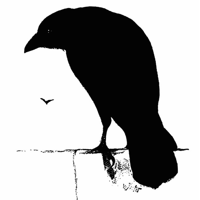 Raven Silhouette -  Gothic Ravens & Crows Fotobeeldje Magneet (Voorkant)