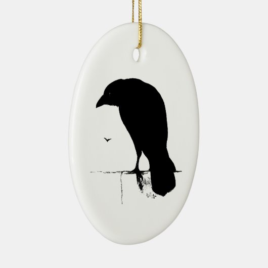 Raven Silhouette -  Gothic Ravens & Crows Keramisch Ornament (Rechts)